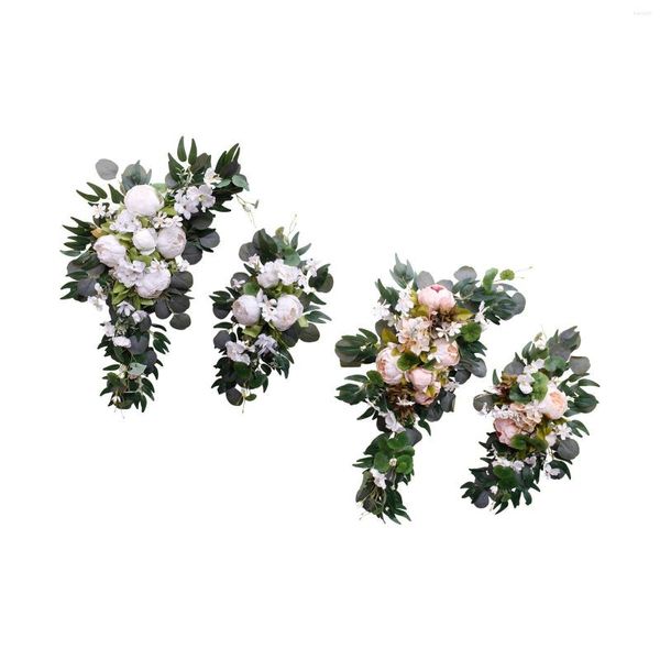 Fiori decorativi Arco da matrimonio artificiale Set di fiori di peonia di seta Swag Elegante realistico realistico Versatile Ghirlanda floreale fatta a mano Ghirlanda floreale