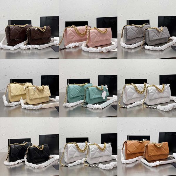 Channell Bag neue Freizeitleder 19 Serie gewebt großes Gitter kleine Ling Chain Messenger Damentasche
