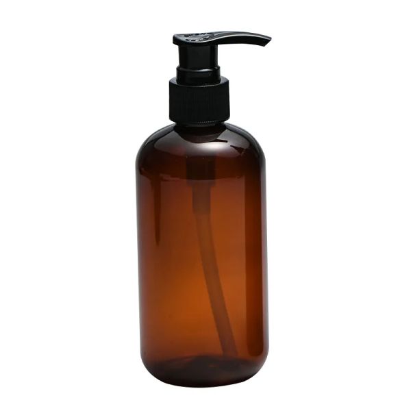 Fabrikpreis 250 ml 8 Unzen PET-Kunststoff-Bernstein-Shampoo-Flasche Duschgel Handdesinfektionsmittel Handwaschflüssigkeit Kosmetische Lotion Pumpflasche Top-Qualität