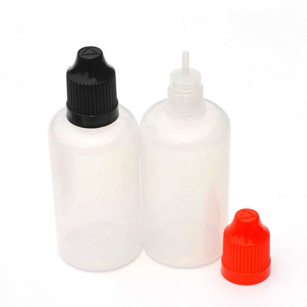 1pcs PE 50ml bottiglia dell'ago Bottiglie contagocce in plastica stile morbido con tappo a prova di bambino per E liquido vuoto spedizione gratuita M9MM