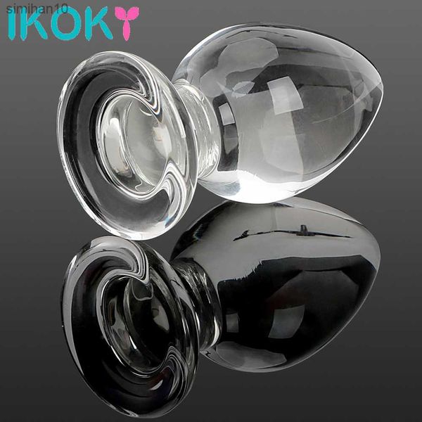 IKOKY 50mm Große Kristall Butt Plug Vagina Ball Große Pyrex Glas Analdildo Perle Gefälschte Erwachsene Masturbieren Sex Spielzeug für Frauen Männer Homosexuell L230518