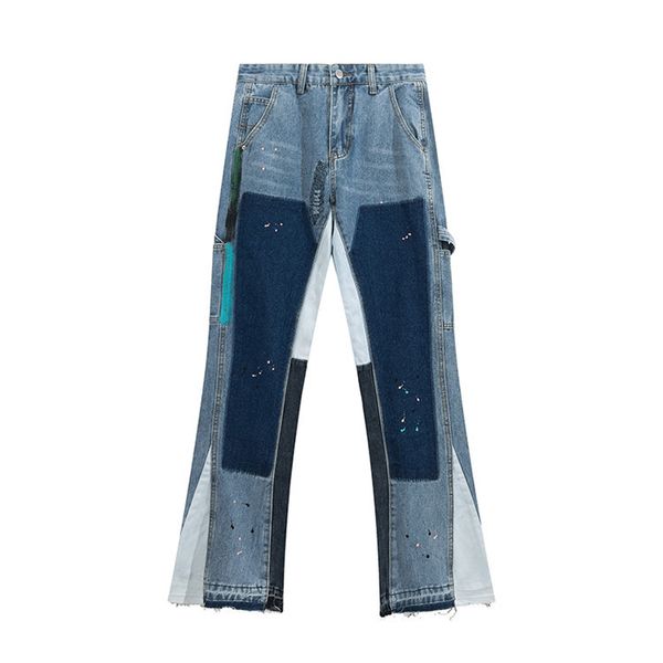 джинсы мужские дизайнерские джинсы мужские джинсы дизайнерские для женщин и мужчин ретро уличные джинсы брызги чернил граффити монтаж уличная одежда унисекс трендовые джинсы размер брюк S-XL
