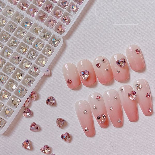 Decorazioni per nail art 6mm Fondo a punta a forma di cuore Flash Pietra di cristallo di alta qualità 3D Unghia Accessori per decorazioni fai da te 230606