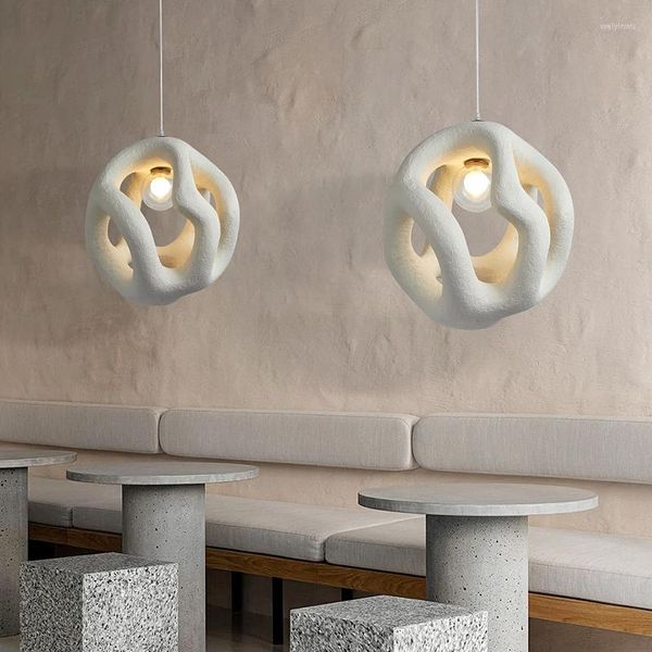 Candeeiros Pingente Lustre Lâmpada Led Arte Nórdica Feito à Mão Wabi Sabi Restaurante Estilo Japão Interior Loft Pendurado Cozinha Ilha Café