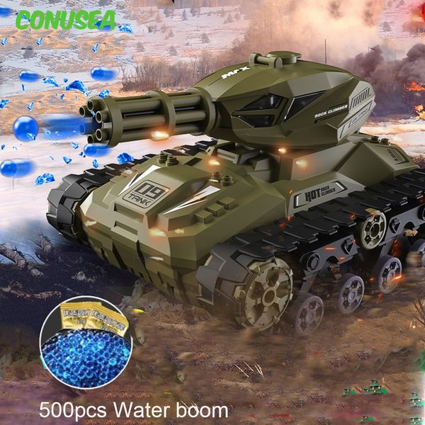 RC auto elettrica Rc Tank 500Pcs Water Boom Shooting World of Tanks War Battle Telecomando Radio Machine 230607