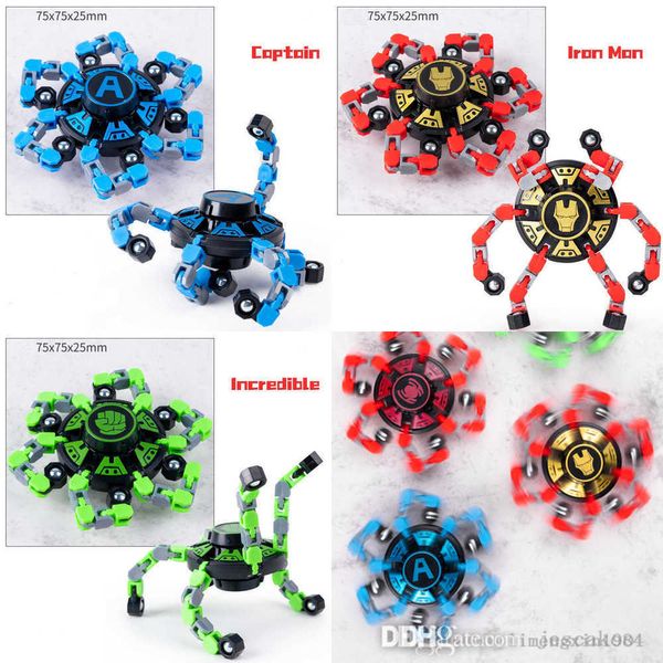 Fidget Spinner Speelgoed Vingertop Mechanische Gyro Puzzel Vervorming Mech Keten Veranderende Vorm Roterende Speelgoed Voor Kinderen Volwassenen Gift