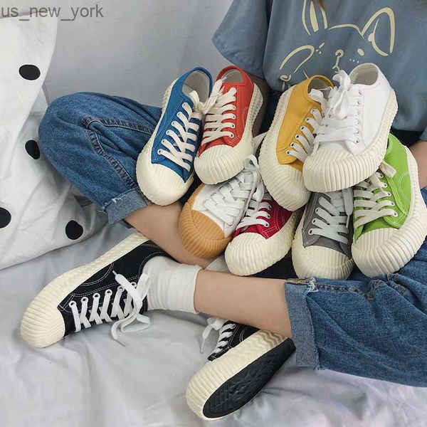 Womens Chunky Trainers Womens Sneakers Scarpe di tela Donna Flats New Korean Spring Scarpe vulcanizzate femminili Ragazze Casual Sneaker L230518