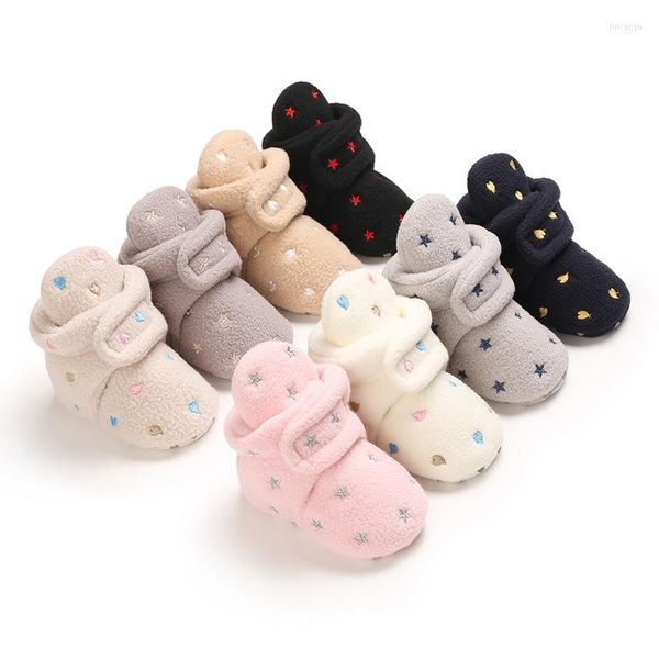 First Walkers Born Baby Winter Warm Shoes Soft Snow Boots Cotton Girls Boys Walker Infant Toddler Kids Short Plush Printed