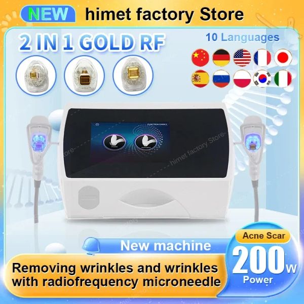 2023 Ultimo ago Microneedle Face Lift 2 IN1 RF Microneedle Ago TERMICO Macchina di bellezza Attrezzatura facciale Liftting Smagliature Acne Rimozione delle rughe