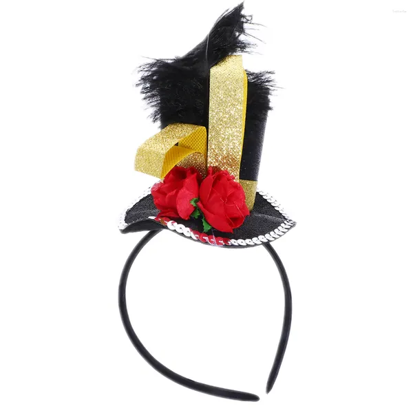 Bandanas Rose Vintage Top Hat Mini Simulation Hairpin Christmas Headrress Costum