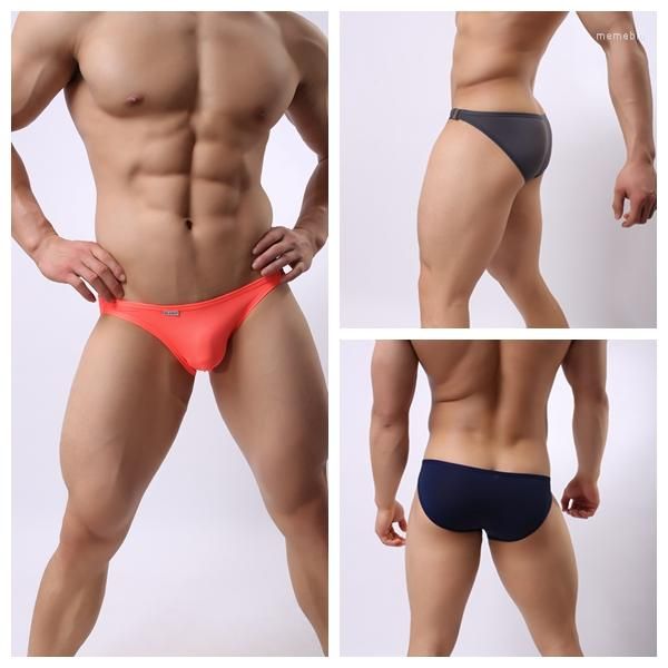 Mutande Sexy Side Unload Mens Nylon Soft Underwear Penis Pouch Slip Uomo Gay Bikini Brief Shorts Sospensorio Uomo di marca