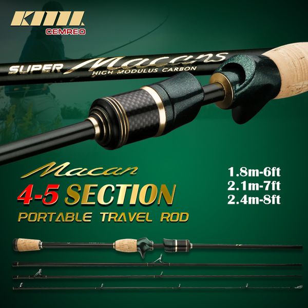 Dönen çubuklar Balıkçılık için Cemreo Karbon Döküm 18m 21m 24m Taşınabilir Seyahat M Action Tackle 230606