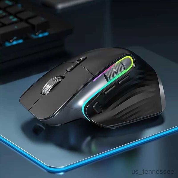 Mäuse Mäuse Bluetooth+2.4G+Wired Wireless Mouse Wiederaufladbare RGB-Gaming-Maus für Gamer 4000DPI Ergonomische Mäuse Slient