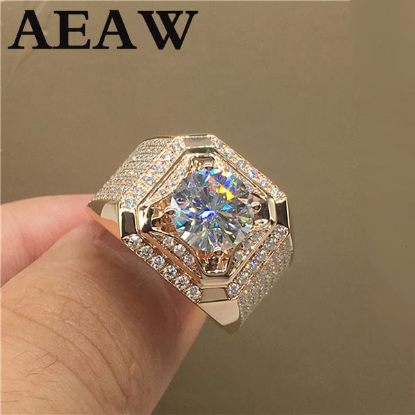 Eheringe 100 Echt 18K Au750 Gold Mann Ring Runde Form 2ct D Farbe Top Qualität Verlobung 230607