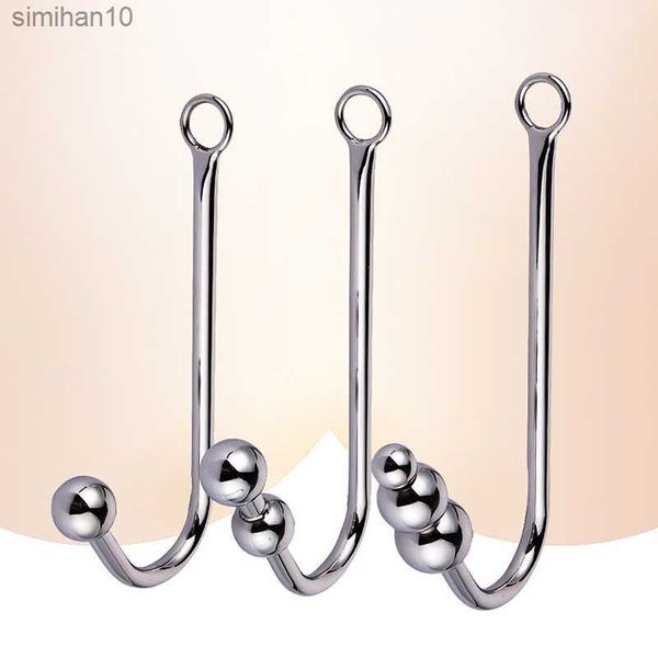 Gancio anale Giocattoli sessuali in acciaio inossidabile per uomo Butt Hook in metallo Dilatatore Massaggiatore prostatico Dispositivo di castità Anale BDSM Gay Fetish Toys L230518