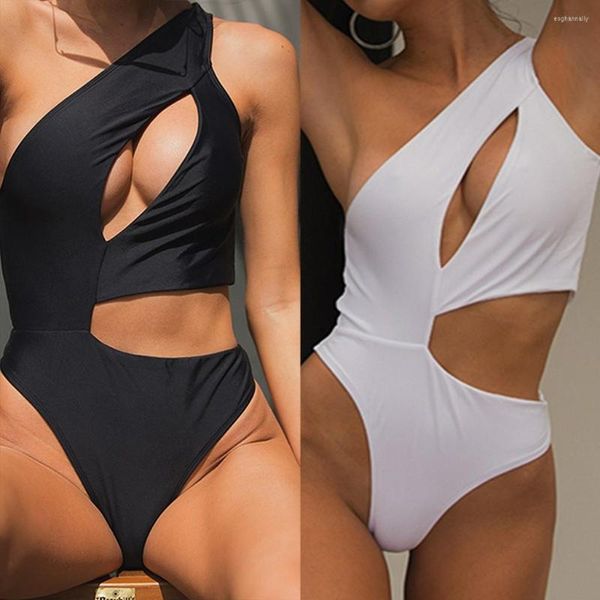 Damen-Bademode HomeNest Damen-Bikini-Set, einfarbig, sexy Block, rückenfrei, ausgehöhlt, Push-Up-Badeanzug, Strandmode, Strand-Badeanzug