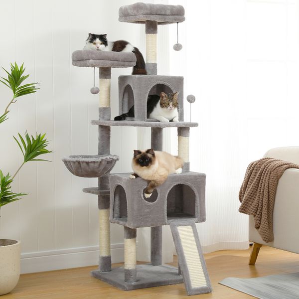 Tiragraffi per mobili per gatti Tree Tower House Condo Trespolo Intrattenimento Graffi per gattini MultiLevel Large Cozy Protector 230606