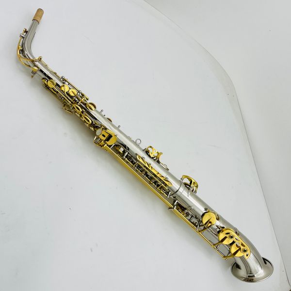 Sassofono contralto Tubo dritto Ottone placcato Mib Tune Prestazioni di livello professionale Con custodia Sax Accessori