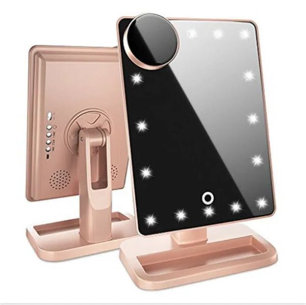 La migliore vendita Bluetooth audio specchio per il trucco LED luce illuminante specchio vanità specchio creativo nuovo regalo di moda SZ315