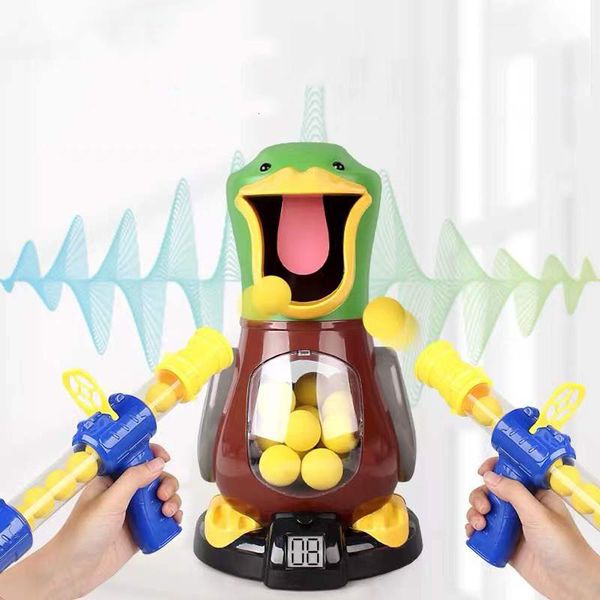 Decompression Toy Air Pump Shooting Target Game Giochi Gun Duck Airpowered Soft Bullet Ball Electronic Scoring Toys for Kids 230606