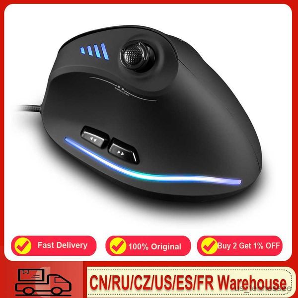 Mäuse Mäuse Vertikale Maus Wired Gaming Mouse Programmierbare Tasten Einstellbar 10000DPI Laser Engine RGB Gürtel Computer Maus