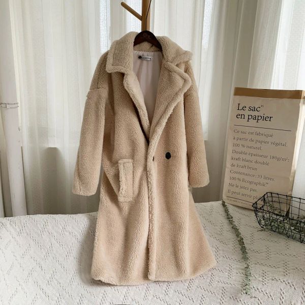 QNPQYX Neuer Winter-Teddy-Mantel für Damen, Kunstpelzmantel, Teddybär-Jacke, dicke warme Fake-Fleece-Jacke, flauschige Jacken, Übergröße