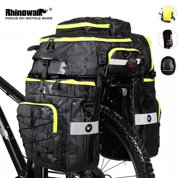Packtaschen Rhinowalk Mountain Road Fahrrad 3-in-1-Kofferraumtaschen Radfahren Doppelseitiger Gepäckträger Hecksitz Packtasche Gepäck oder 1-teilige Tasche 230606