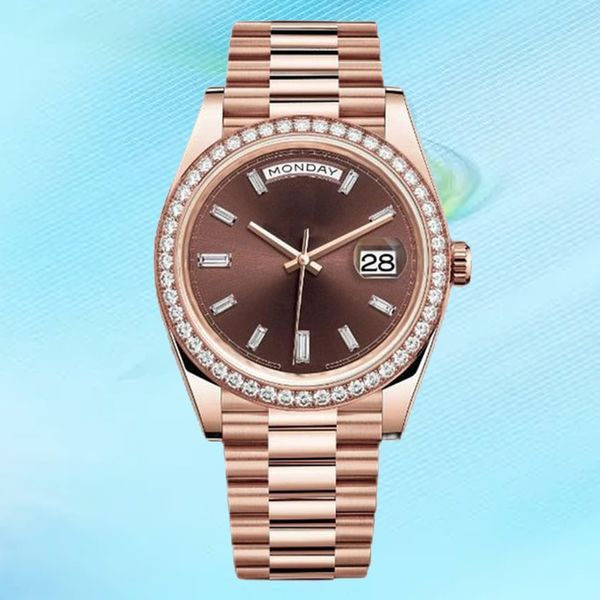 Diamond Man Bilek İzle 2813 Hareket Safir 36mm 41mm 904L Tam Paslanmaz Çelik Buzlu Mavi Dial Suya Dönemli Aydınlık Montre s kol saat