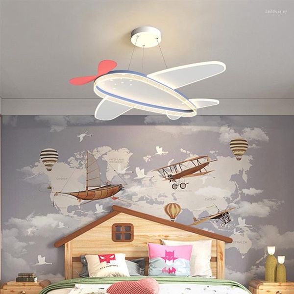 Kronleuchter Kinderzimmer LED Hängende Flugzeug Lichter Cartoon Moderne Baby Kindergarten Kleiner Junge Schlafzimmer Dekor Kronleuchter