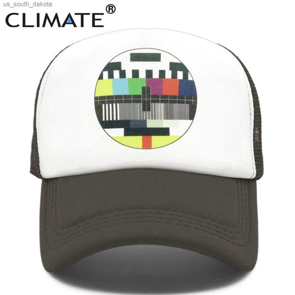 CLIMA Divertente Trucker Cap Hat Uomo TV Nessun segnale Segnaletica Caps Summer Cool Trucker Caps Divertente Mesh Net Cool Caps Hat L230523