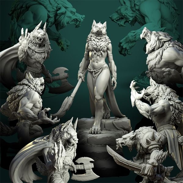 Action Toy Figures Forest Forewolf Tribe Leader Leader Dragon и Dungeon DND Rund Team Team Board Game Model P230606