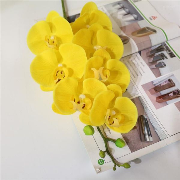 Fiori decorativi Artificiale PU Real Touch Farfalla Orchidea Per casa Casa Matrimonio Festival Decorazione Phalaenopsis Regalo di Natale fai da te