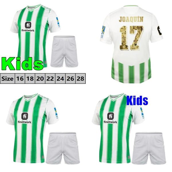 23 24 настоящие футбольные майки Betis Fekir Kids Kit Home Manga Corta Joaquin B.Iglesias Camiseta de Futbol Juanmi Estadio La Cartuja 2024 Специальные выпуска рубашки