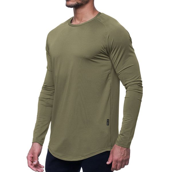 lu Men Roupa de Yoga Esportes Camiseta Manga Comprida Masculina Estilo Esportivo Treinamento Apertado Roupas de Fitness Treinamento Elástico Secagem Rápida Vestir T-02