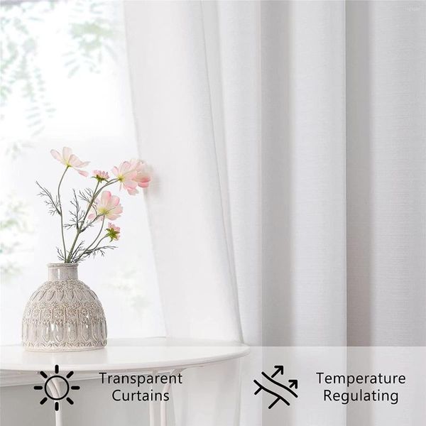 Vorhang weiß verdicken Leinen Tüll transparente Vorhänge für Wohnzimmer Schlafzimmer Küche solide Voile-Panels Fenster Behandlung Vorhänge