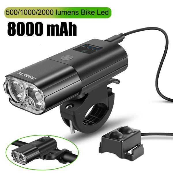 Bisiklet ışıkları bisiklet ışığı 1000 lümen 4000mAh Bisiklet Far Gücü Bankası El feneri gideri USB Şarj MTB Yol Bisikleti Vurgu 230606