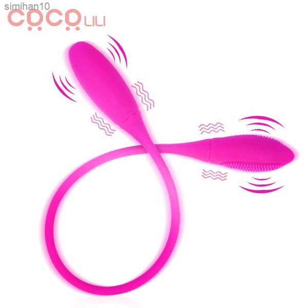 Dildo duplo vibrador anal brinquedos sexuais para mulheres estimulador de clitóris plug anal vibratório recarregável adulto masturbador sexo L230518