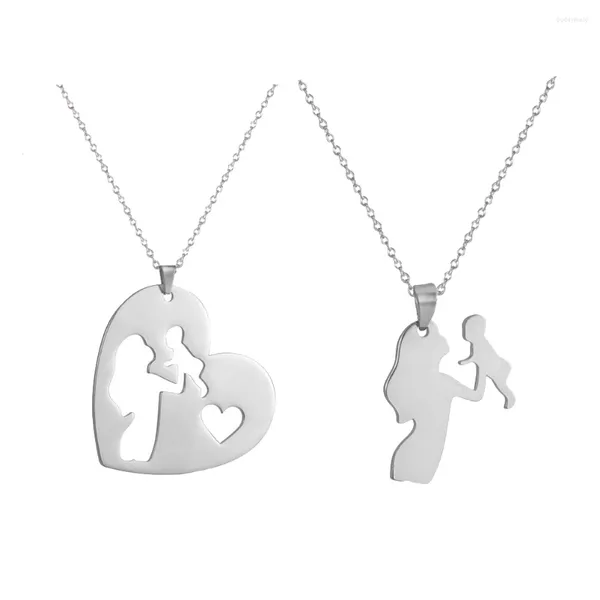 Подвесные ожерелья мать -ребенок моделирование друга, подходящее для головоломки пар, подарки кусочки ювелирные изделия сердца