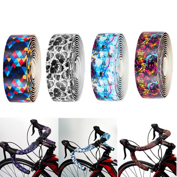 Componentes de guidão de bicicleta CHOOEE Skull Road Handlebar Tapes Fixie Gear Strap 2350mm PU Bike Wrap Tape BR870 230607