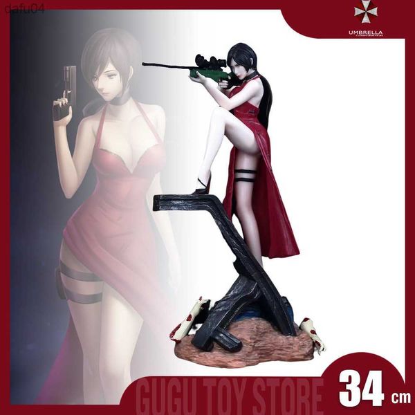 36cm Resident Evil 2 Ada Wang Anime Figura de Ação Estatueta de Pvc Modelo Estátua Coleção de Bonecas Decoração de Mesa Brinquedo Presente de Natal L230522