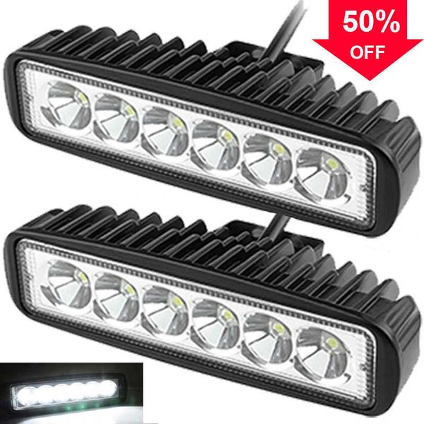 Novo 6 LED 18W Car LED Work Light DRL High Brightness Spotlight Offroad Automobile Truck Driving Head Light Nevoeiro 12V