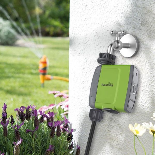 Apparecchiature per l'irrigazione Rubinetto senza fili Sprinkler Timer Programmabile BT APP Tubo da giardino Acqua Sistema di monitoraggio del flusso di irrigazione esterna