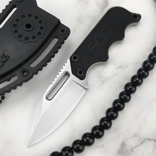 Messener Full Tang Dauerhaftes SOG Fixes Messer G10 Griff Leichtes Mini -Taschen -EDC -Mehrzweck -Halskettenwerkzeuge mit ABS -Kunststoffscheiben