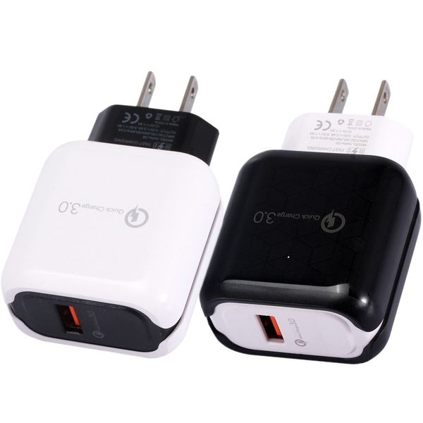 Schnelles Schnellladegerät QC3.0 5V 3A Bunte EU US Ac Home Wandladegerät-Adapter für iPhone 7 8 11 Samsung S20 Note 20 Htc Android-Telefon