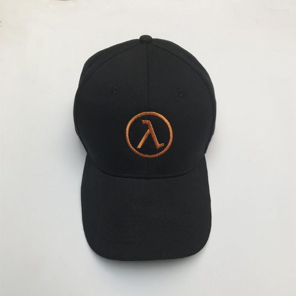 Bonés de bola para videogame Half Life Lambda Round Hat bordado Boné de beisebol preto