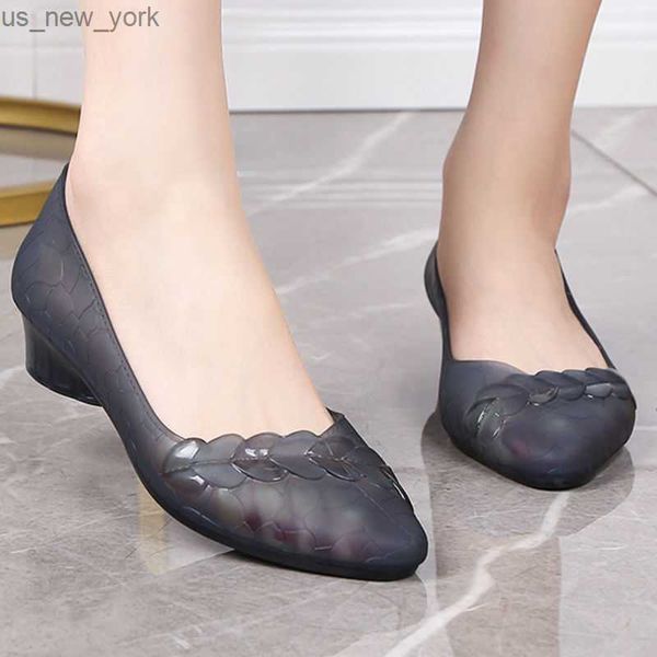 Jelly Sandallar Kadınlar Saçlı Ayak Parmağlı Med Yüksek Topuklu Flip Flip Flips Slingback Sıradan Şeker Kaçağı Plaj Ayakkabıları Kadınlar İçin L230518