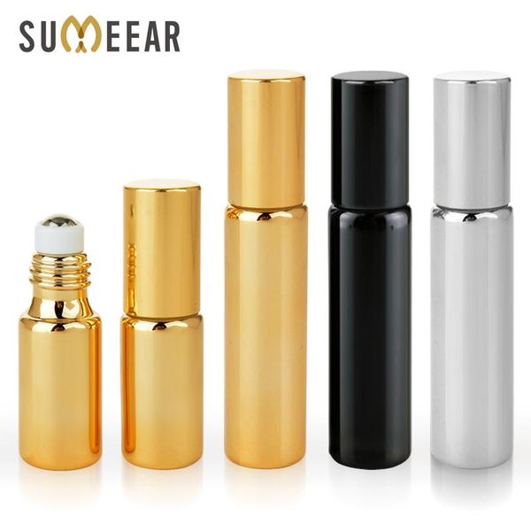 Flasche 5 ml 10 ml UV-Glasparfümflasche Mini nachfüllbare Parfümflasche mit Rolle auf leerem Fläschchen mit ätherischen Ölen für Reisende 50 Stück / Los