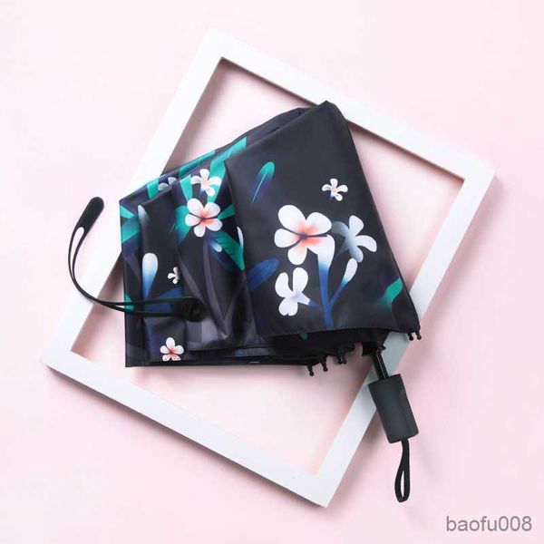 Şemsiye sanat tarzı kızlar kolej güzel saf renk küçük ve portatif şemsiye çiçek açan R230607 için