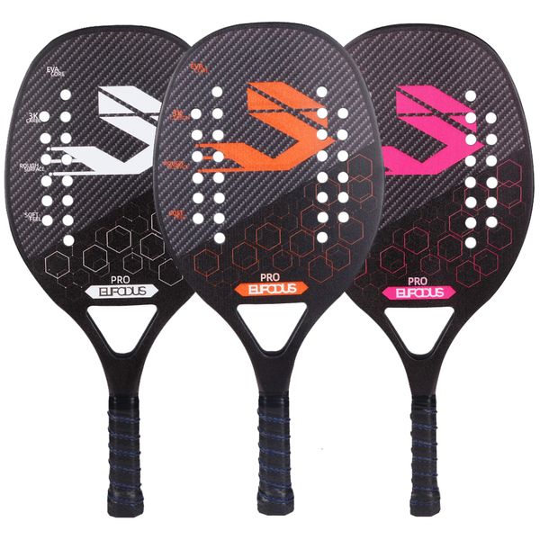 Теннисные ракетки полная углеродная 3K Fiber Beach Tennis Racket Rackek Rackek Professional Racquet для мужчин и женщин с защитной сумкой 230606