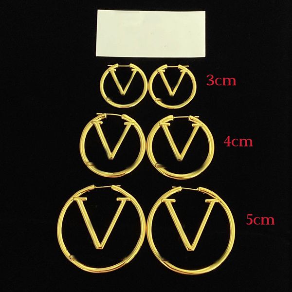 Lussuoso grande orecchino a cerchio in oro per donna Donna Grandi dimensioni Orrous Ear Studs Designer gioielli orecchino Argento 925 Regalo di San Valentino Fidanzamento per la sposa Cerchi con scatola 5 cm